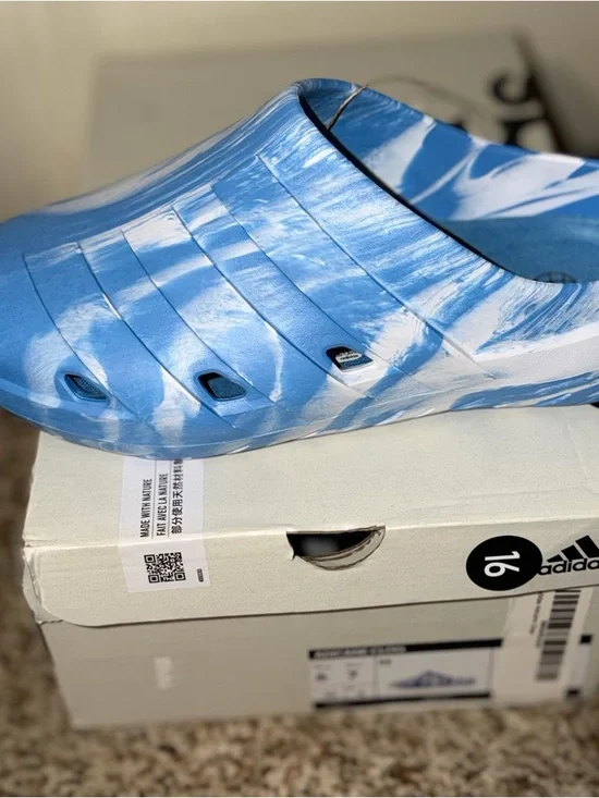 adidas Blue and White Slip-On Clog - Picture 3 of 4